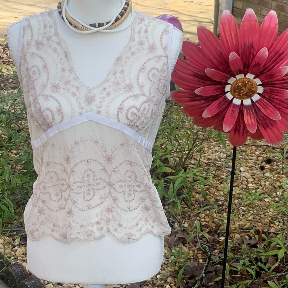 SOLD on Mercari Karen Kane Lace top. Size L. - Picture 12 of 14